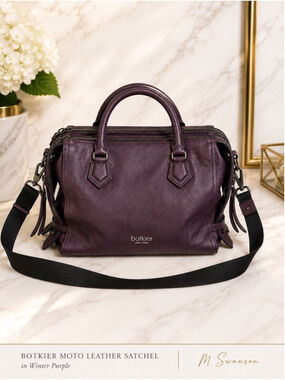 Botkier New York Moto Leather Satchel – Winter Purple